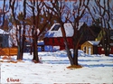 John Kane - Impressionism Painting winter scene, winter landscape, bucks county art, american art, american landscape painting, impressionist landscape, - Impressionism Painting
