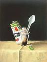 Sandra Power - Still Life Painting Green and red.Cheerful. - Still Life Painting