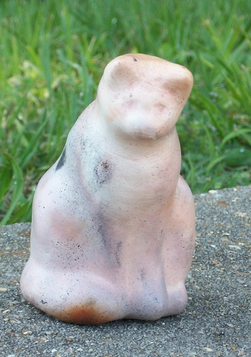 Ceramics-Animals-sitting cat rattle