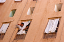Photography-Boys at the window, Shibam