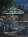 Painting--Oil-Plein AirUmbrella at Night