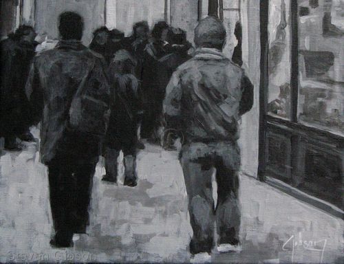 Painting-Cityscape-City Sidewalk