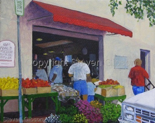 Painting-Cityscape-Raleigh Produce Market