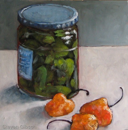 Painting-Still Life-Pickles-n-Peppers