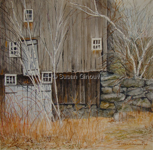 Painting-Realism-Birch and Mill Road Barn