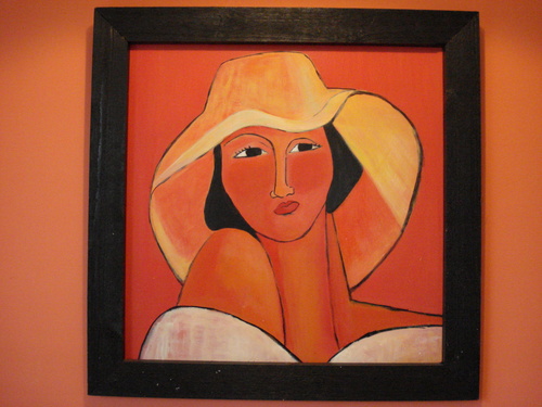 Painting-Abstract-Lady in Hat