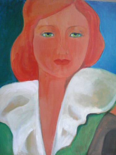 Painting-Impressionism-Lady in Green