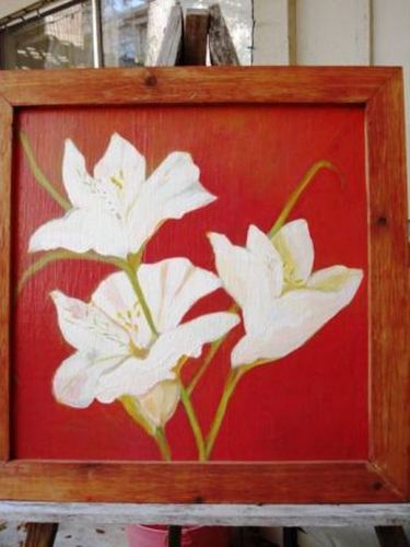 Painting-White lillies