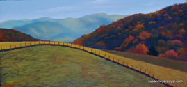 realistic pastel painting,pastel landscape,susan sinyai,susanmeyersinyai.com,asheville nc,leicester nc,asheville artist,field and mountain,sinyai - Landscape Painting