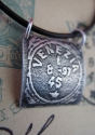 Venice%20%22Venezia%22%20Impression%20Vintage%20Postmark%20Pendant%20on%20Leather (thumbnail)