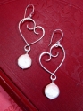 Scroll%20Heart%20Earrings%20with%20Coin%20Pearl%20or%20Semi-precious%20Briolette%20Dangle (thumbnail)