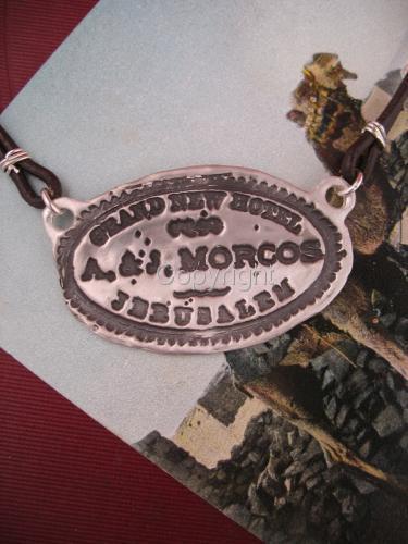 %22Jerusalem%22%20Postmark%20Necklace (large view)