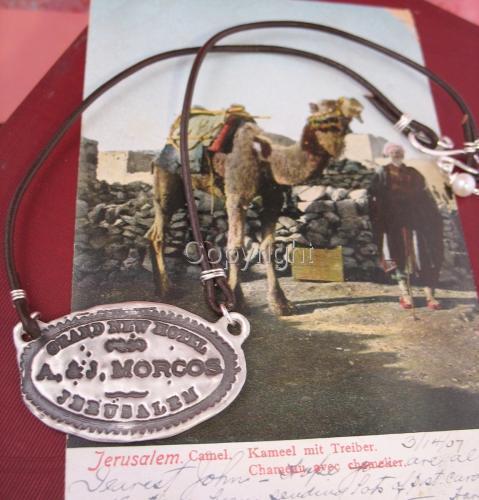 %22Jerusalem%22%20Postmark%20Necklace (large view)