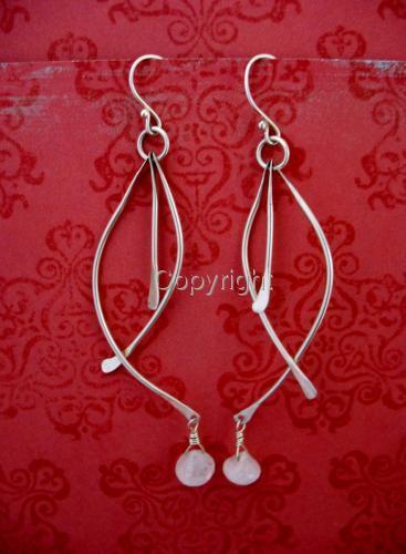 Sterling%20Asymmetrical%20%20Earrings%20with%20Pearl%20or%20Semi-Precious%20Stone (large view)