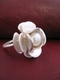 Jewelry--Noble Metals-Rings and BraceletsSterling Flower Ring with Pearl