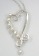 Jewelry--Noble Metals-NecklacesSterling scroll heart wire wrapped with fresh water pearls