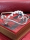 Jewelry--Noble Metals-Rings and BraceletsSterling scroll heart bangle bracelet with wire wrapped pearls