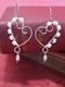 Jewelry-Sterling heart earrings with wire wrapped pearls