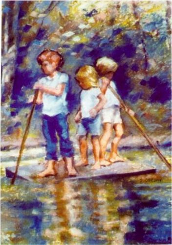 Painting-Genre-River Raft