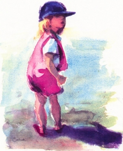 Painting-Figurative-Girl with Blue Hat
