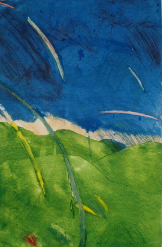Print Making-Abstract-Rainbow in Blue