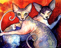 Two Sphynx Cats print painting Svetlana Novikova Two%20Sphynx%20Cats%20print%20painting%20Svetlana%20Novikova (thumbnail)