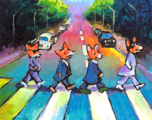Corgi%20Dogs%20painting%20-%20Abbey%20Lane%20Giclee%20print (large view)