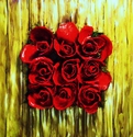 Red Roses in Palm