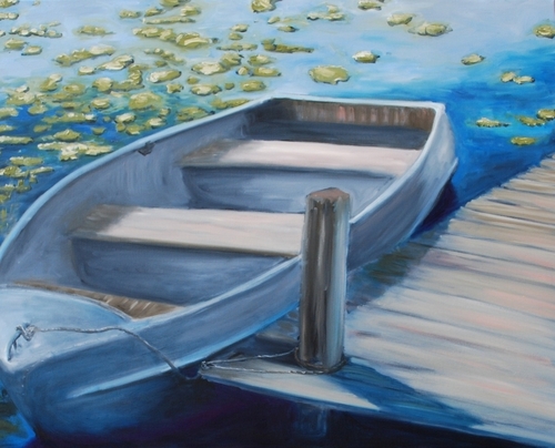Painting-Impressionism-Life on Druid Lake I