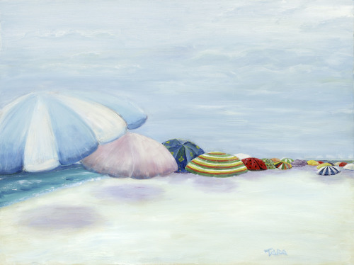 Painting-Seascape-Umbrellas at Tigertail Beach