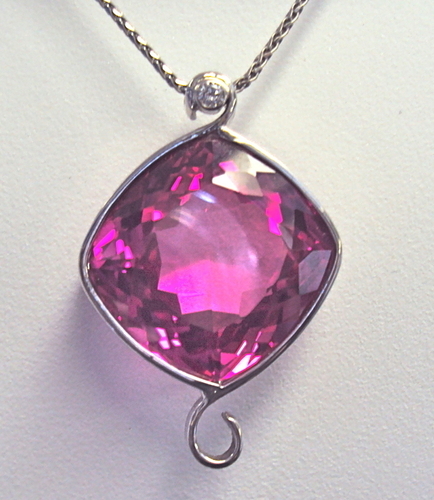 Created Pink Sapphire Necklace