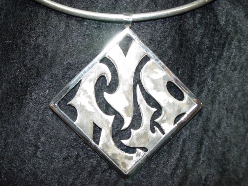 Sterling Silver Square Design Pendant