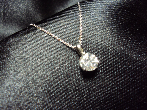 14KW .50ct Round Diamond Pendant