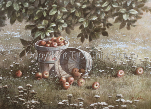 Apple%20Picking%20-%20Original%20watercolor%20painting%20by%20T.C.Chiu (large view)