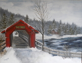 Covered Red Bridge