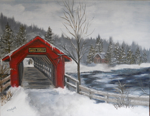 Covered Red Bridge