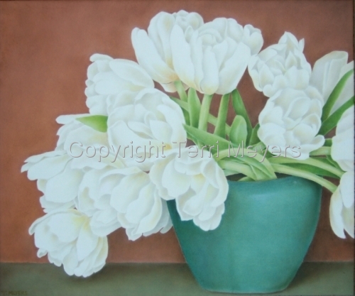 White%20Tulips%20Blue%20Vase (large view)