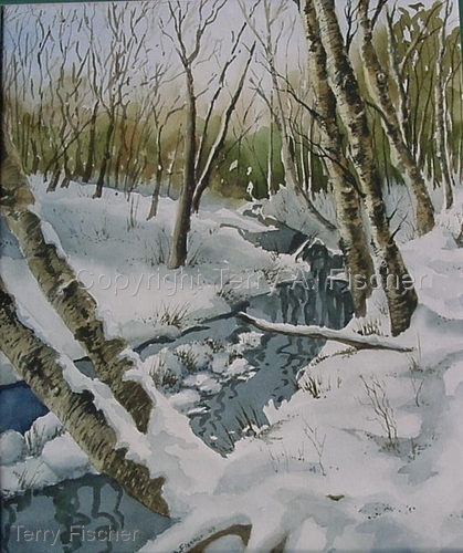 Painting-Watercolor-Winter Stream