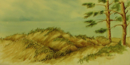Painting-Watercolor-Dunes II (available at River's End Gallery)