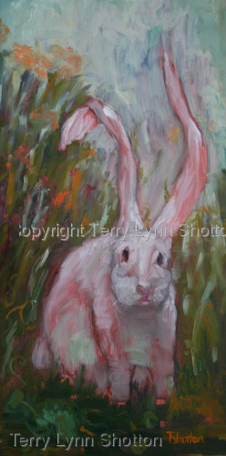 Painting-Oil-The Yard Rabbit