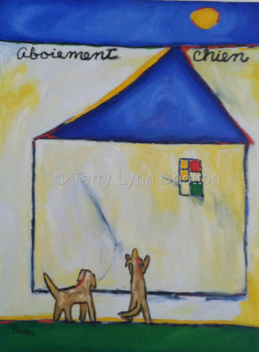 Painting-Barking Dog