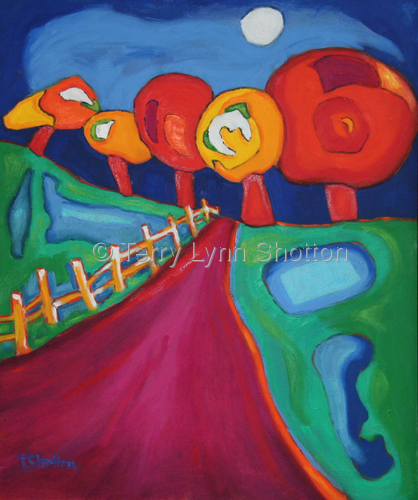 Painting-Oil-Country Road