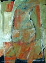  Black, Abstract,  Energy Texture, Saturated, Figurative, sexy, emotion, red, orange, green - Figurative Painting