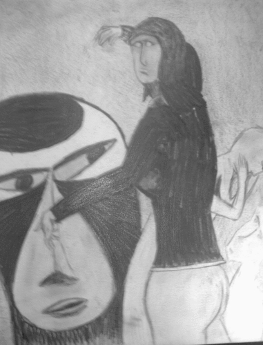 Drawing-Abstract-World View graphite 12x17 011