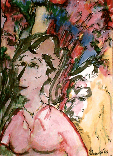 Drawing-Expressionist-Face 52s 9x12