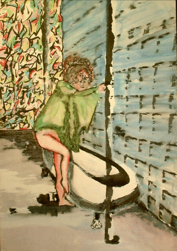 Painting-Abstract-The Bath 53s 12x17.5