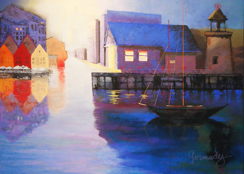 Painting-Pastels-Entering The Wharf