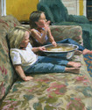 TV and popcorn