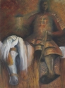 Thyra Moore - Abstract Painting Abstract, metal, dramatic, Guache, warrior, war, horse, Thyra, Thyra Moore, Thyra Fine Artistry, Samurai, Japan, uniform - Abstract Painting