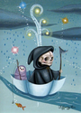 Painting--Acrylic-FantasyFishing with the Grimreaper
